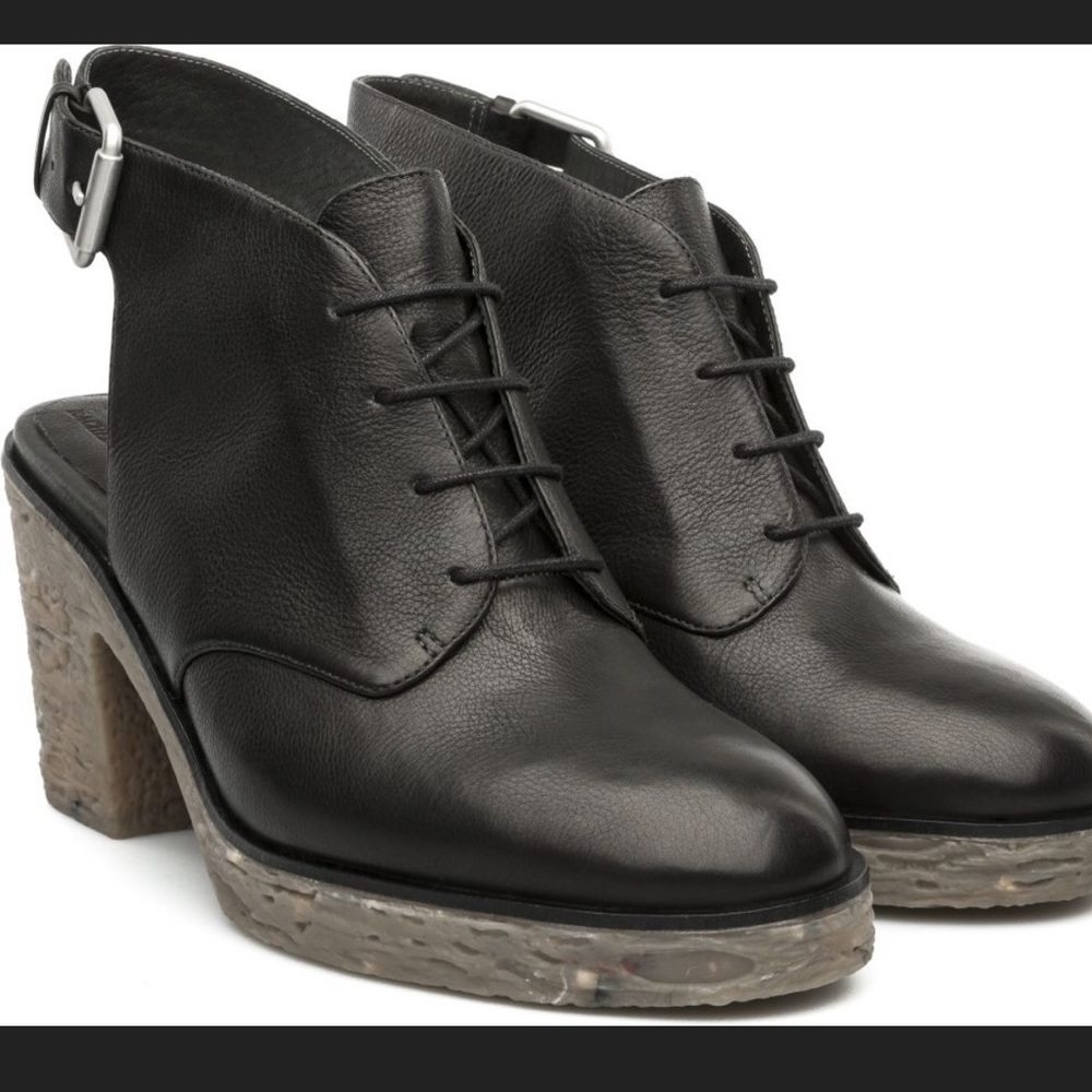 Camper Rachel Comey Slingback Black Leather Booties. Women’s Size 41.